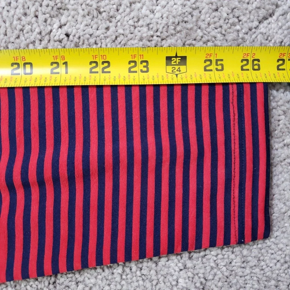 Pearly Gates Shirt Men 6 2XL Red Navy Stripe Mock Rugby Anime Stretch Cutsew - Picture 9 of 14